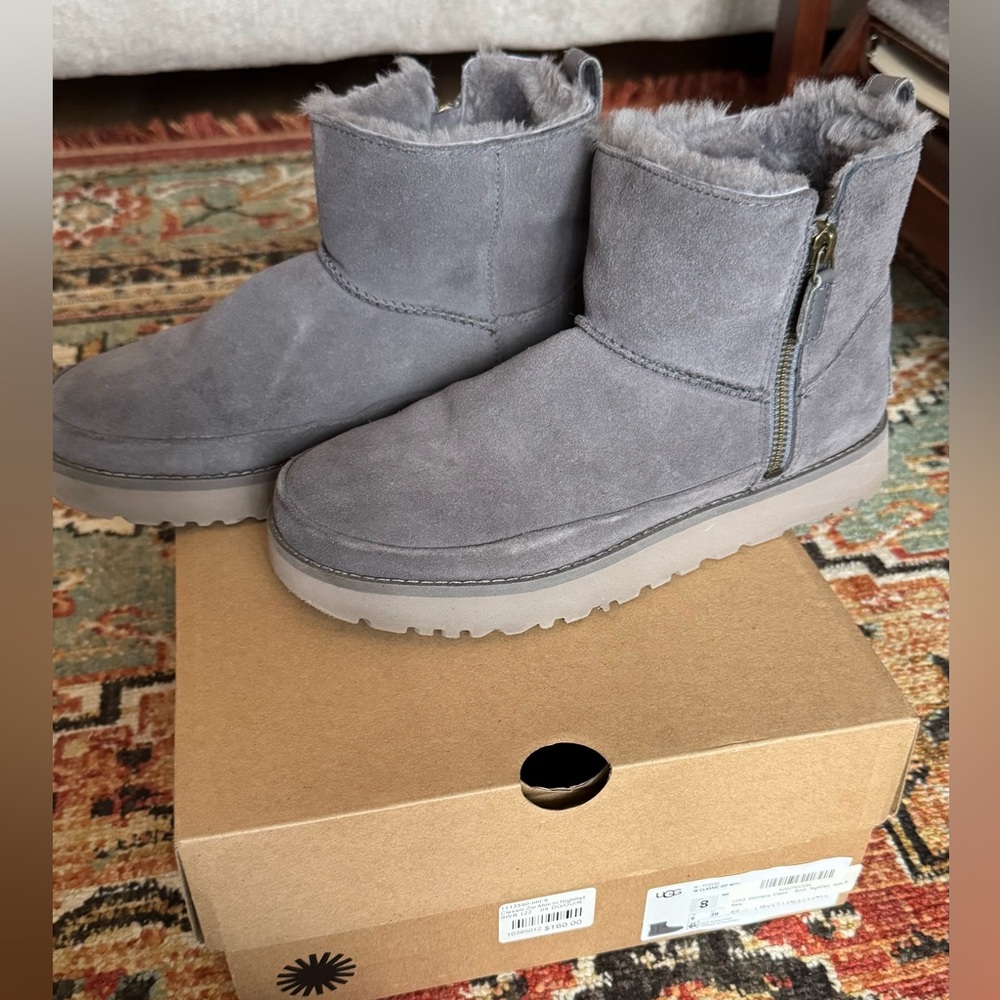 UGG Gray Winter Boots with Fur Lining